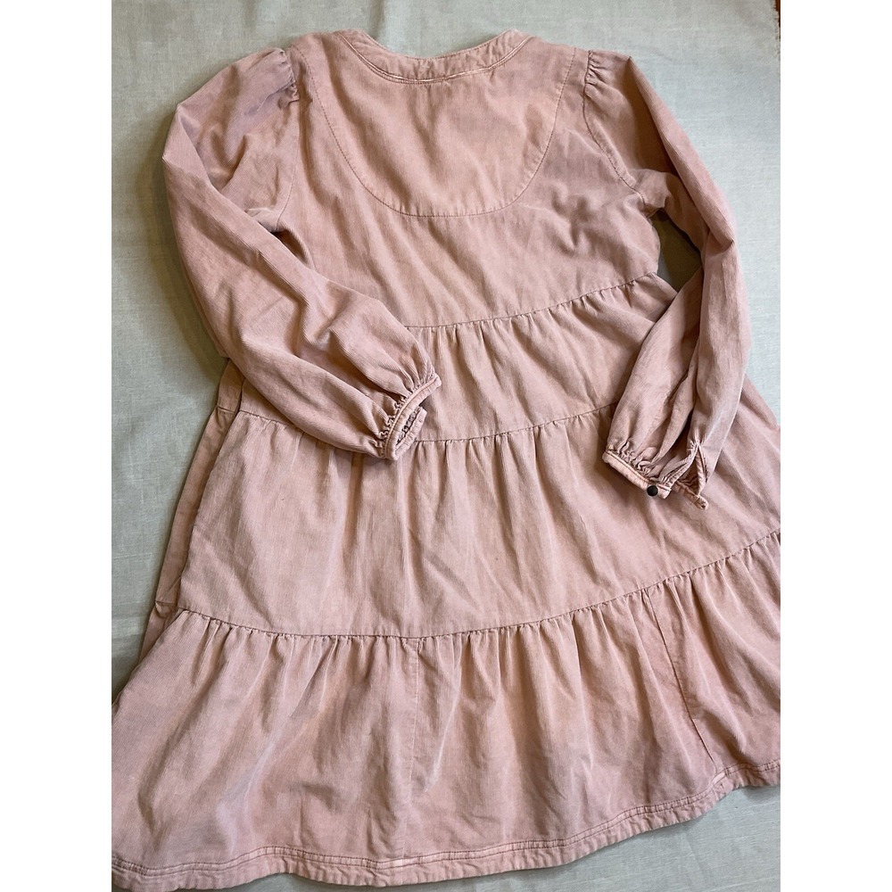 Pilcro Anthropologie Corduroy Dress Size XSP Pink Aline Tiered - Picture 7 of 11